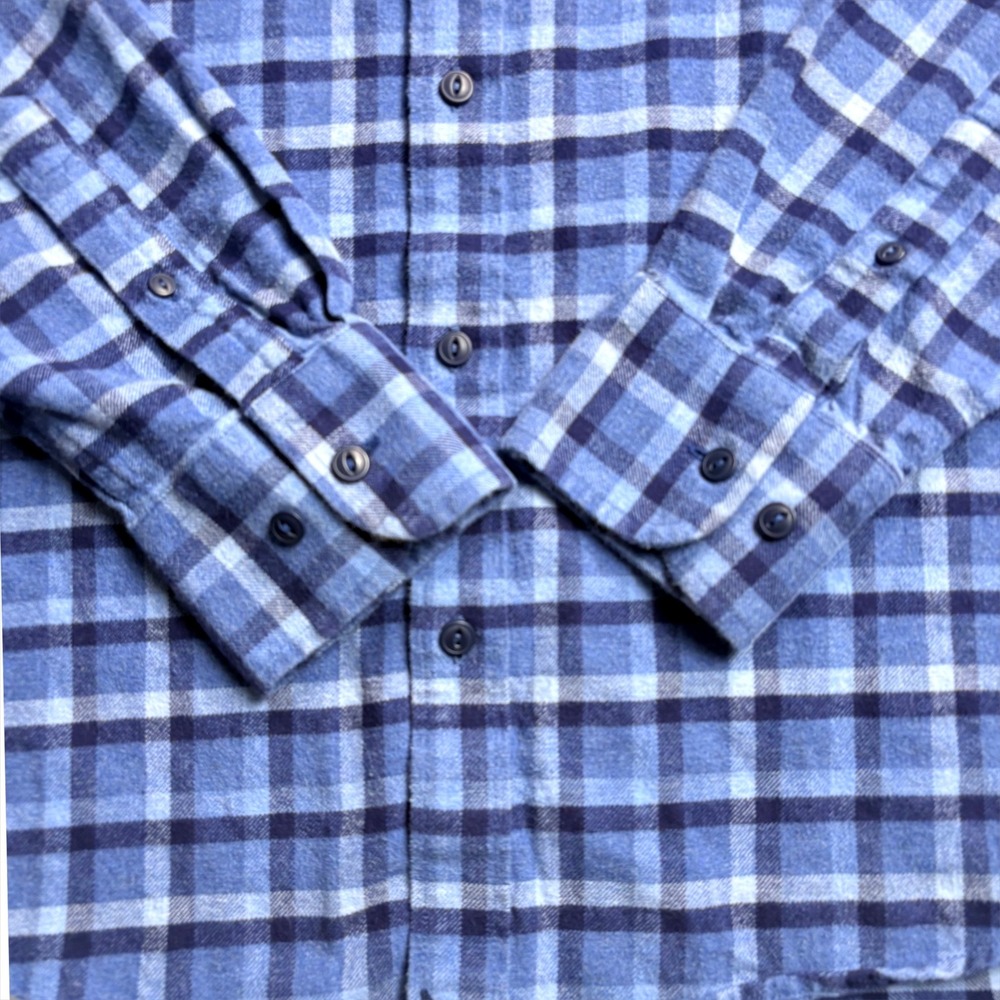 UNTUCKit Caylise Slim Fit Flannel Shirt Mens Large Blue Plaid Cotton 40345 - Picture 11 of 11